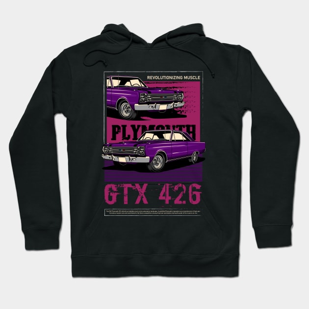 Retro Plymouth GTX 426 Hemi Hoodie by milatees